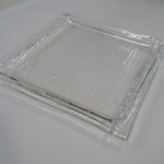 Glazen schaal van blank glas 360x360x25mm
